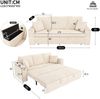 Merax 3‑in‑1 multifunktionales 3‑Sitzer Sofa mit Schlaffunktion, ausziehbarem Metallrahmen, Stauraum, Armlehnen‑Ablage und USB‑Ladeanschluss – Beige Bild 4