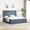 vidaXL Ottoman-Bett mit Matratzen Dunkelgrau 200x200 cm Samt 3313779 Bild 3