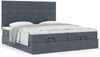 vidaXL Ottoman-Bett mit Matratzen Dunkelgrau 200x200 cm Samt 3313779 Bild 4