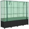 vidaXL Hochbeet mit Gewächshausabdeckung Rattanoptik 160x40x153 cm 4015817 Bild 2