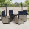 vidaXL Garten Essgruppe mit Kissen 5 pcs Grau und Schwarz Rattan 3380576 Bild 4