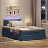 vidaXL Ottomane Bett mit Matratze & LEDs Blau 120x200 cm Stoff 3312387 Bild 3