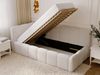 GRAINGOLD Cloud One Jugendbett 90x200, Einzelbett mit Bettkasten, mit Lattenrost, Bouclé-Stoff, Links, Hellbeige Bild 5