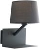 LED Wandleuchte Grau & Stoffschirm mit USB Ladefunktion & Ablage, Höhe 31cm Bild 2