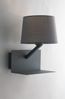 LED Wandleuchte Grau & Stoffschirm mit USB Ladefunktion & Ablage, Höhe 31cm Bild 3