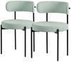 ML-DESIGN Polsterstuhl Esszimmerstühle Gruppe Küchenstuhl aus Teddystoff mit Metallbeinen (2 St), Clubstuhl 2er Set Wohnzimmerstuhl Grün moderne Design Lounge Stuhl Bild 5