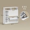 HOMCOM Schuhkipper mit 2 Klappen, Verstellbar Trennwand, offenem Fach (Schuhschrank, 1 St, Schuhregal), für Flur, Eingang 89 x 25 x 92 cm Weiß Bild 3