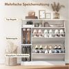 HOMCOM Schuhkipper mit 2 Klappen, Verstellbar Trennwand, offenem Fach (Schuhschrank, 1 St, Schuhregal), für Flur, Eingang 89 x 25 x 92 cm Weiß Bild 4