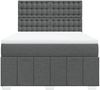 vidaXL Boxspringbett mit Matratze Dunkelgrau 140x200 cm Stoff 3291706 Bild 4
