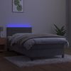 vidaXL Boxspringbett mit Matratze & LED Hellgrau 100x200 cm Samt 3134447 Bild 4