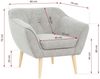 Sofa, Skandinavischer Stil, Holzbeine - PIRS - 1 Sitzer - Hellgrau - Stoff Bild 3