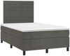 Boxspringbett mit Matratze & LED Samt Dunkelgrau 120x200 cm, Härtegrad: H2 [3136174] Bild 3