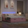 vidaXL Ottoman-Bett mit Matratzen & LEDs Rosa 200x200 cm Samt 3312934 Bild 3