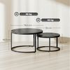HOMCOM Couchtisch 2er Set, stapelbar, in Marmoroptik, mit Metallgestell (Sofatisch, 2-St, Beistelltisch), für Wohnzimmer, Schlafzimmer, Balkon, Grau Bild 3