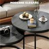 HOMCOM Couchtisch 2er Set, stapelbar, in Marmoroptik, mit Metallgestell (Sofatisch, 2-St, Beistelltisch), für Wohnzimmer, Schlafzimmer, Balkon, Grau Bild 4