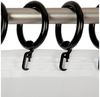 Bestlivings Gardinenstange, 1-läufig, Gardinenring - schwarz - Ø40mm, Gardinenring (silber) Ø40mm , Gardinenringe Ø40mm inkl. Faltenleghaken Bild 2