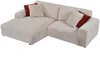 Vente-unique - TIRONO Sofa SamtStoff Beige - B 161 cm x H 80 cm x L 254 cm Bild 4