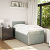 vidaXL Boxspringbett mit Matratze Hellgrau 100x200 cm Samt 3287656 Bild 3