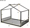 Hausbett mit Lattenrost, 140x200 cm, Kinderbett, Metallbett Bild 4