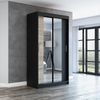 Schwebetürenschrank NEO 2-türig Schrank 120 cm (mit Spiegel) Farbe: Schwarz , sonoma Bild 2