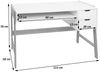 Schreibtisch HWC-K12, Bürotisch Computertisch Arbeitstisch, Schublade, Bambus 76x115x58cm ~ weiß Bild 3