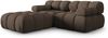 Micadoni Modulares Sofa Bellis 3-Sitzer mit flachem Modul 3D-Stoff Sonic Braun Bild 2