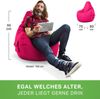Green Bean® Sitzsack mit Rückenlehne, 230L Füllung waschbar, Polyester-PVC-Stoff pink, 80 x 70 x 90 cm Bild 5