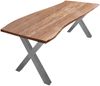 Esstisch Baumkante massiv Akazie natur 240 x 100 X-Gestell silber XANTEN 70288185 Bild 1