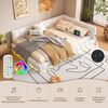 Merax Polsterbett, LED Doppelbett Daybett Tagesbett Samt 140x200cm mit USB-Anschluss Weiß Bild 3