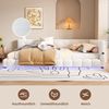 Merax Polsterbett, LED Doppelbett Daybett Tagesbett Samt 140x200cm mit USB-Anschluss Weiß Bild 5