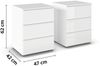 Nachtkommode >Monostar < (2er-Set) in Kristallweißglas / alpinweiß - 47x62x42cm B/H/T Bild 3