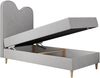 Kinderbett FLOW, Boxspringbett für Kinder, mit hohem Kopfteil, Einzelbett mit Matratze - 90x180 - Hellgrau Velours - Topper T25 Bild 5