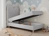 Kinderbett FLOW, Boxspringbett für Kinder, mit hohem Kopfteil, Einzelbett mit Matratze - 90x180 - Hellgrau Velours - Topper T25 Bild 2