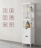 Vasagle Badezimmerschrank mit 2 Schubladen und 3 offene Fächer, MDF, 30 x 30 x 141,5 cm, Weiß Bild 5