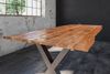 Esstisch Baumkante Massiv Mango naturfarben 240 x 100 silber X-Gestell DORA 82135166 Bild 3