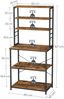 Vasagle Küchenregal mit Ablagen und 6 Haken, vintagebraun-schwarz, 80 x 40 x 167 cm Bild 5