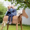 roba Outdoorspielpferd - Voltigierpferd - Gartenpferd mit Mähne und Schweif - Massivholz - Teak-Optik Bild 2