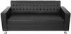 3er Sofa Kunda, Couch Loungesofa, Kunstleder, Metall-Füße 180cm ~ schwarz Bild 3
