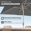Sekey Sonnenschirm mit Kurbel und UV50+, knickbar, Aluminium hellgrau / natur, 210 × 140 cm Bild 4