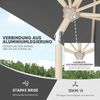 Sekey Sonnenschirm mit Kurbel und UV50+, knickbar, Aluminium hellgrau / natur, 210 × 140 cm Bild 5