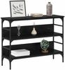 Konsolentisch, Beistelltisch, Konsole mit Regal Schwarz Eichen-Optik 100 x 32 x 75 cm Bild 3