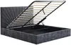 Vente-unique - RIBIOLA Bett Stoff Grau - B 203 cm x H 110 cm x L 148 cm Bild 5