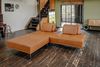 KAWOLA Sofa WIOLO Schlafsofa Daybed mit Hocker Leder cognac 83 x 110 x 240 cm Bild 2