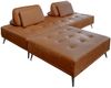 KAWOLA Sofa WIOLO Schlafsofa Daybed mit Hocker Leder cognac 83 x 110 x 240 cm Bild 3
