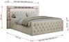 Boxspringbett, Stauraumbett mit Bettkasten, LED - GOLD-9 - 160x200cm - Beige Velours - H3 Bild 5