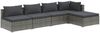 vidaXL 5-tlg. Garten-Lounge-Set mit Kissen Poly Rattan Grau 3101629 Bild 2