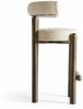 Casa Padrino Luxus Edelstahl Barstuhl Creme / Bronze H. 103 cm - Luxus Bar Möbel Bild 3