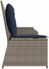 vidaXL Gartenbank mit Kissen Grau und Marineblau Poly-Rattan 3394447 Bild 5