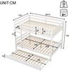 Etagenbett 140×200 cm mit Ausziehbett, hohem Rausfallschutz und Treppe, Weiß, ohne Matratze Bild 5