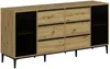Vente-unique - MOLINIA Sideboard Holz, PlatteGlas SchwarzBeige - B 45 cm x H 85 cm x L 180 cm Bild 3